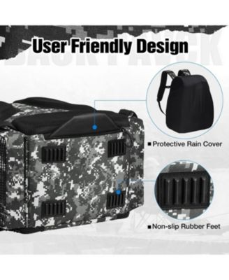 Fishing Tackle Backpack with Rod Holders & 4 Tackle Boxes, Outdoor Fishing Bag with Waterproof Rain Cover