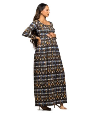 Women's Maternity Long Sleeve Empire Waist Maxi Dress