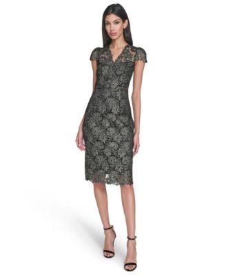 Eliza J - Women's Printed Deep V-Neck Dress
