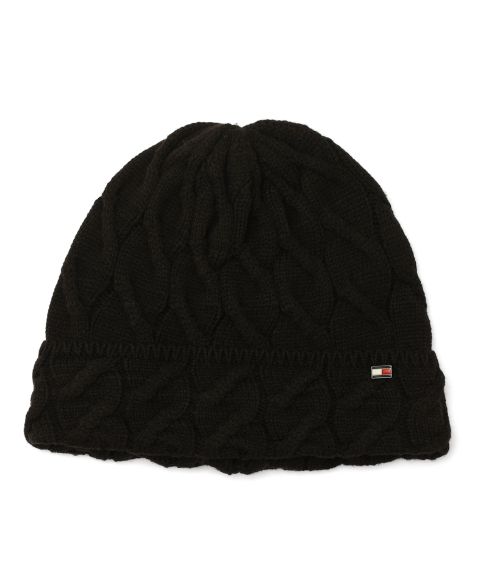 Мужской головной убор Tommy Hilfiger Wide Cable Cuff Hat, цвет: Чёрный
