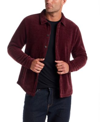 Men's Brushed Corded Button-Front Shirt Jacket