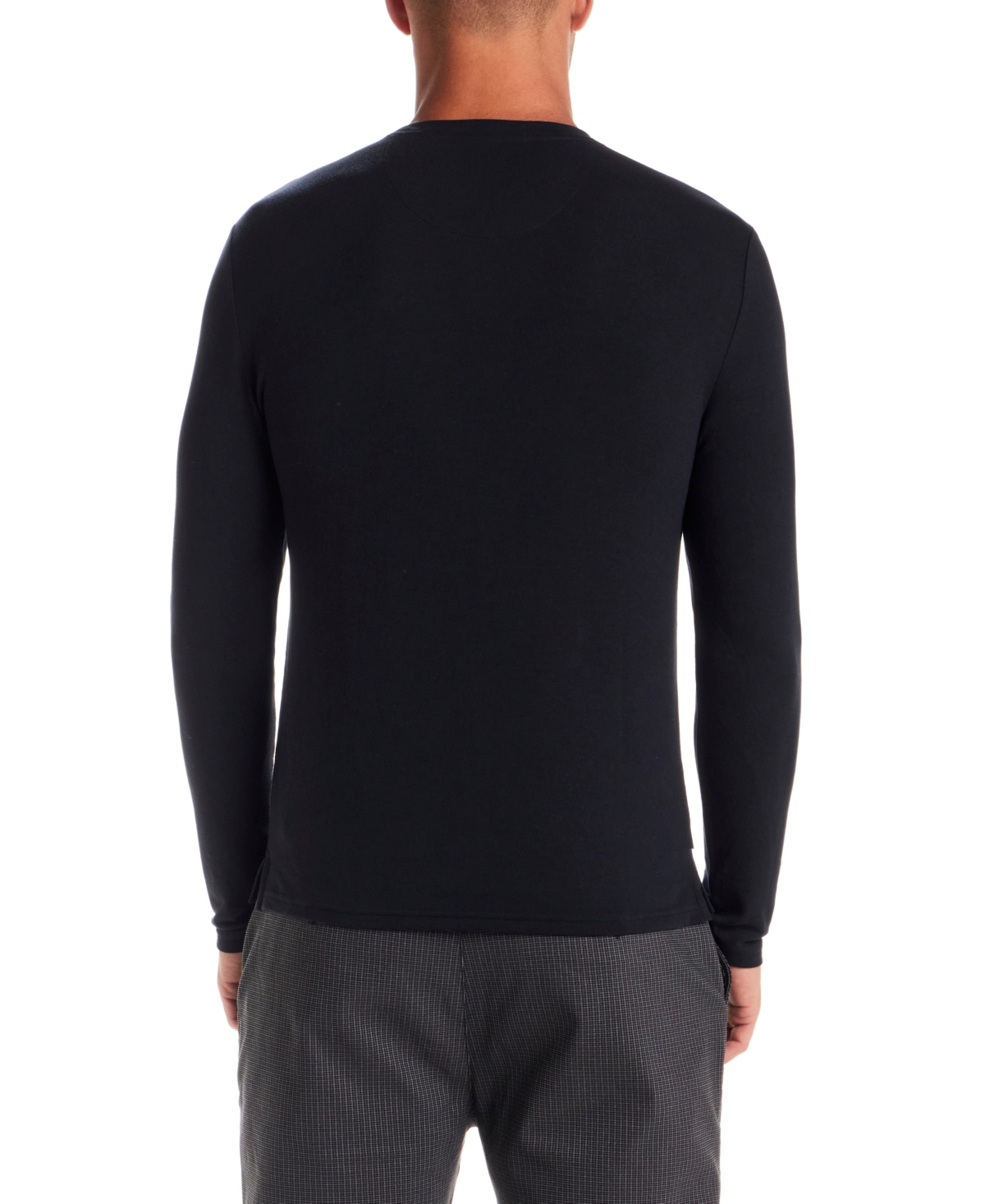 Vintage & Black Men's Long Sleeve Crewneck T-shirt In Black