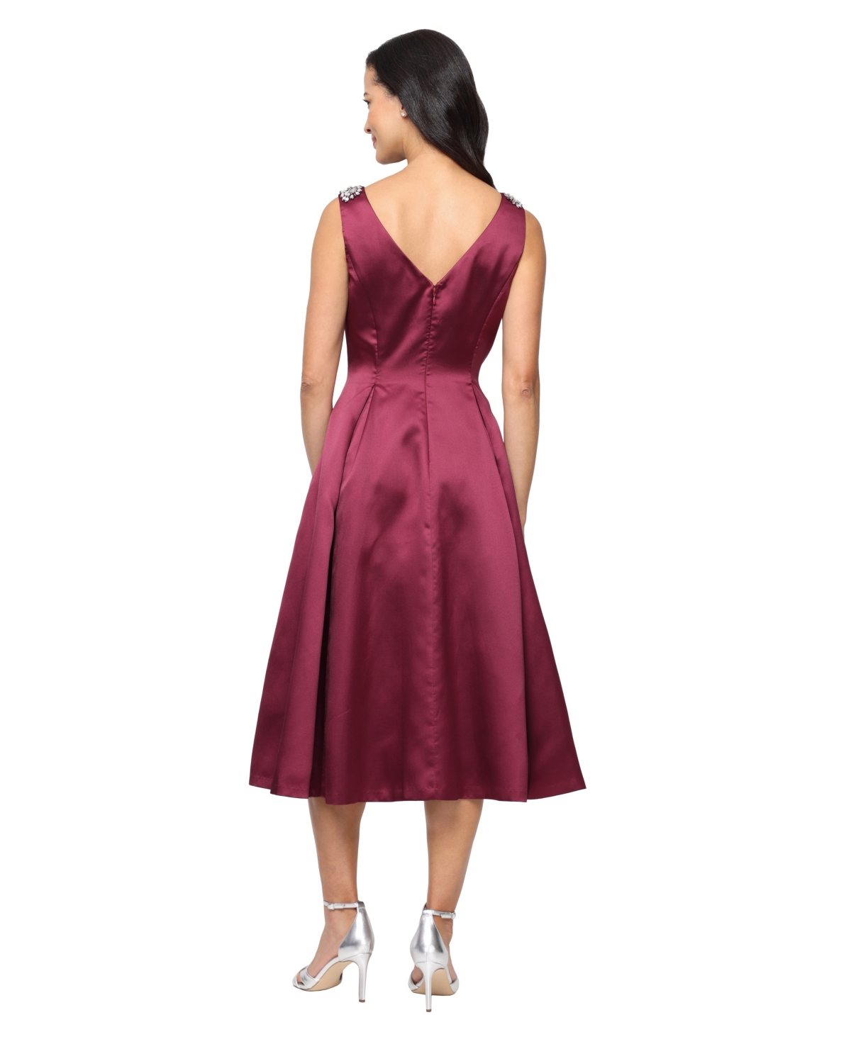 Alex Evenings Women's A-Line Sleeveless Shoulder Embellished Dress