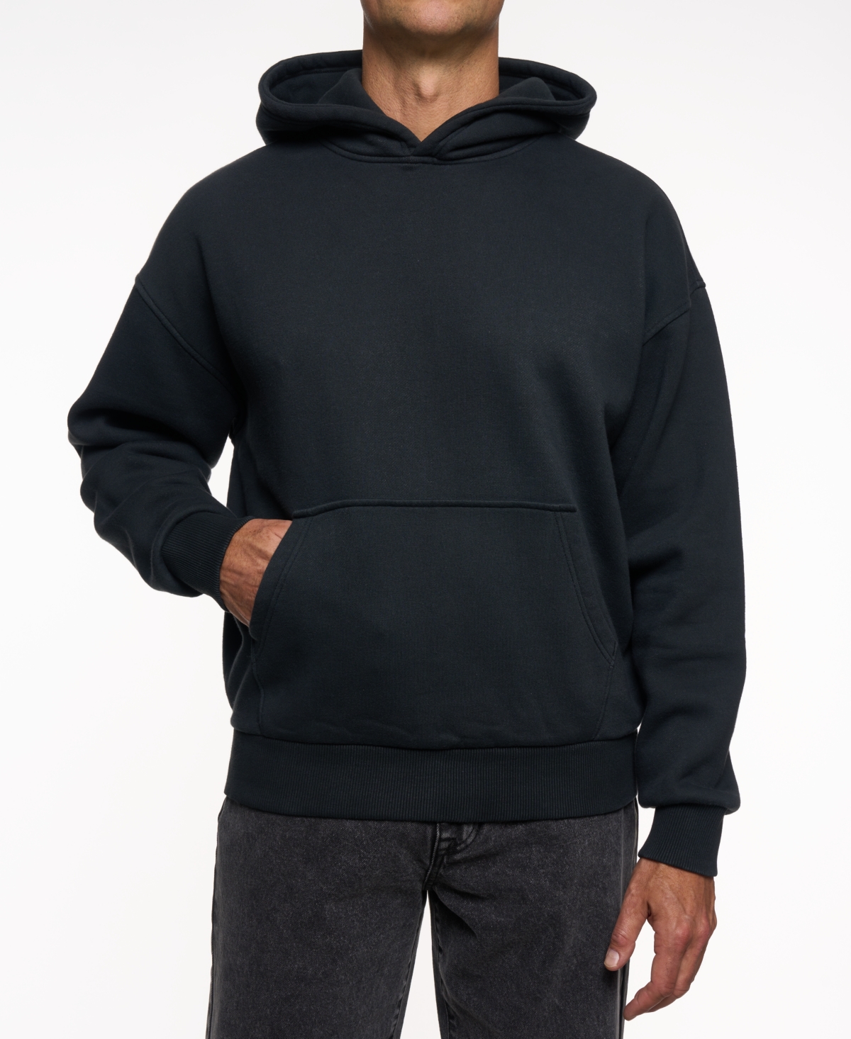 Lazer Men's Loose-fit Pull-on Hoodie In Black