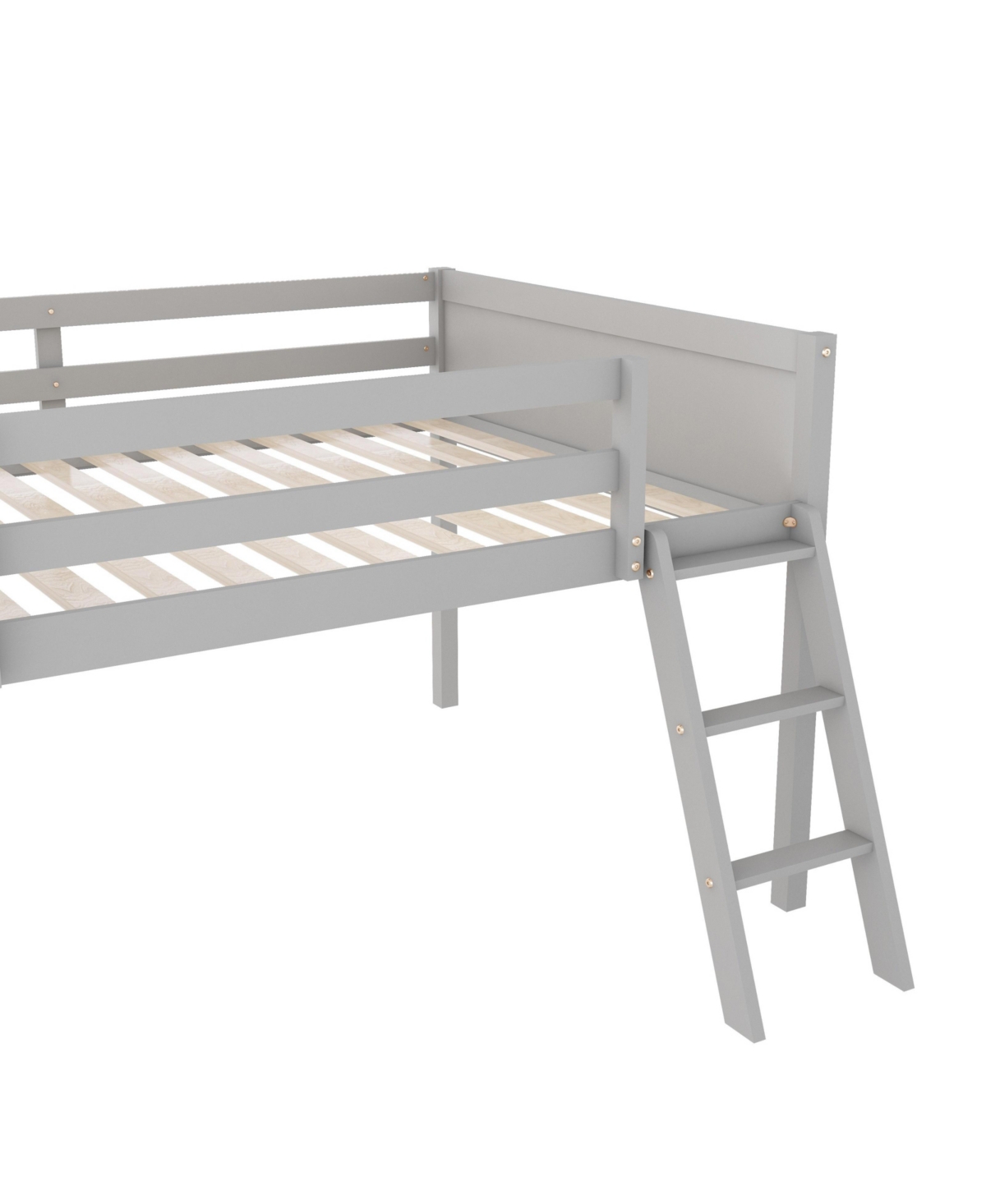 Full Wood Low Loft Bed With Ladder, Ladder Can Be Placed On The Left Or Right