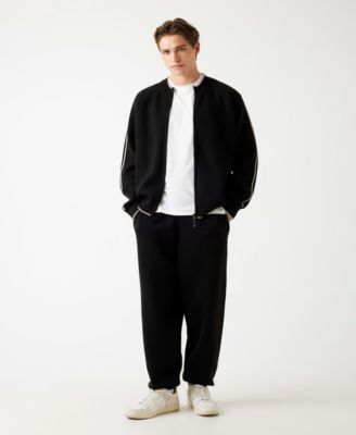 Men's Yaki Zipped Bomber Style Collar Sweatshirt