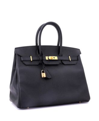  Birkin 35 Handbag Black Epsom with Gold Hardware