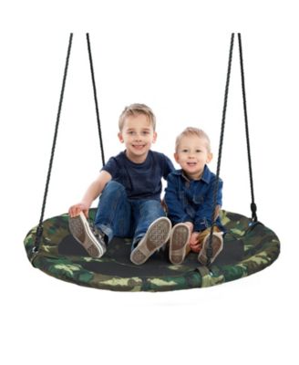 40 Inch Flying Saucer Tree Swing with Adjustable Ropes for Outdoor Play