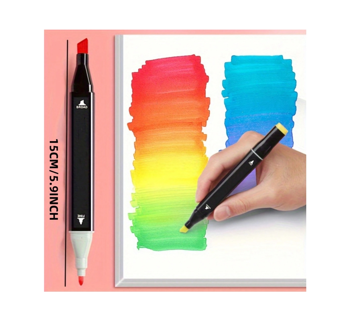 Htutwoo 60 Colors Dual Brush Tip Permanent Art Markers, Alcohol Markers, Coloring Marker, For Book Painting Card Making, Christmas Gift For Adults