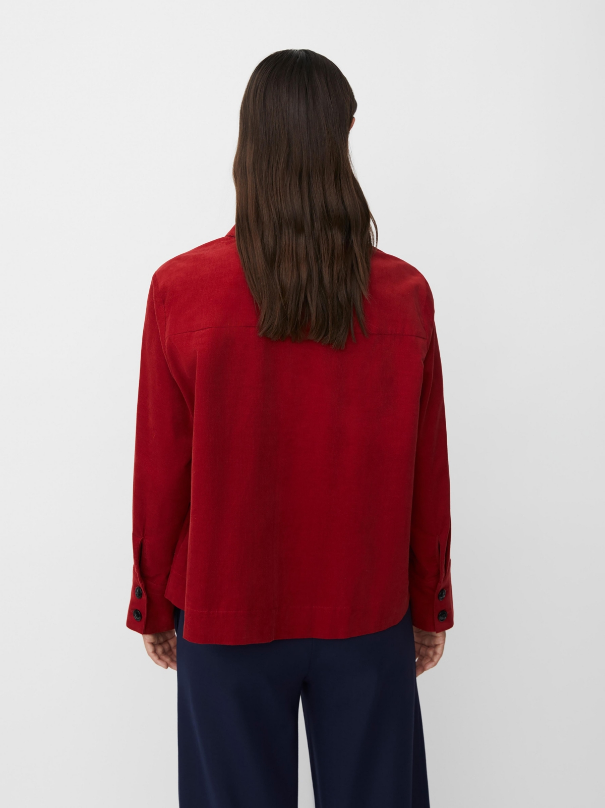 Masai Copenhagen Women's Long Sleeve Collared Velvet Shirt