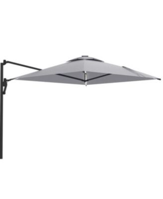 10FT Large Patio Umbrella with Solar Lights, Rectangle Wall Mounted Outdoor Patio Umbrella