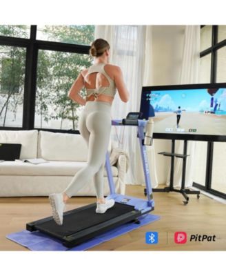 Superun Foldable Treadmill for Home: Features a 3.5 HP motor, 5% incline, and 350 lbs capacity. Compact, app-controlled design ideal for space-saving