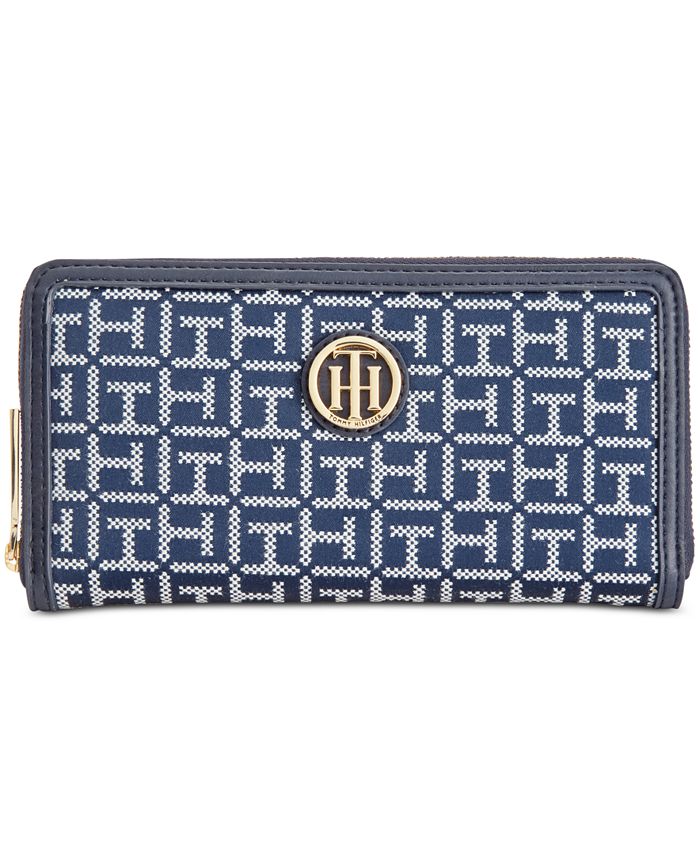 Tommy hilfiger large zip around wallet top