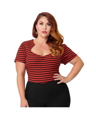 Plus Size Pentagon Collar Knit Top