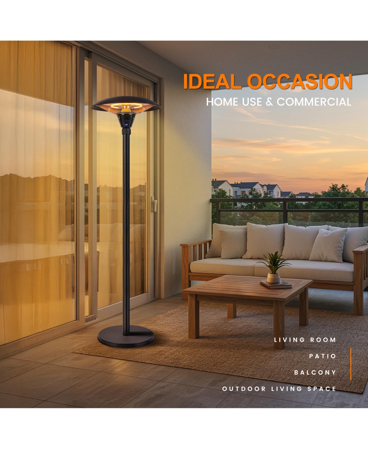 Versatile Outdoor/Indoor Adjustable Patio Heater