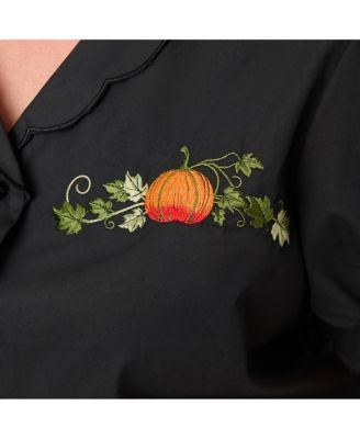 Plus Size Embriodered Puff Sleeve Top