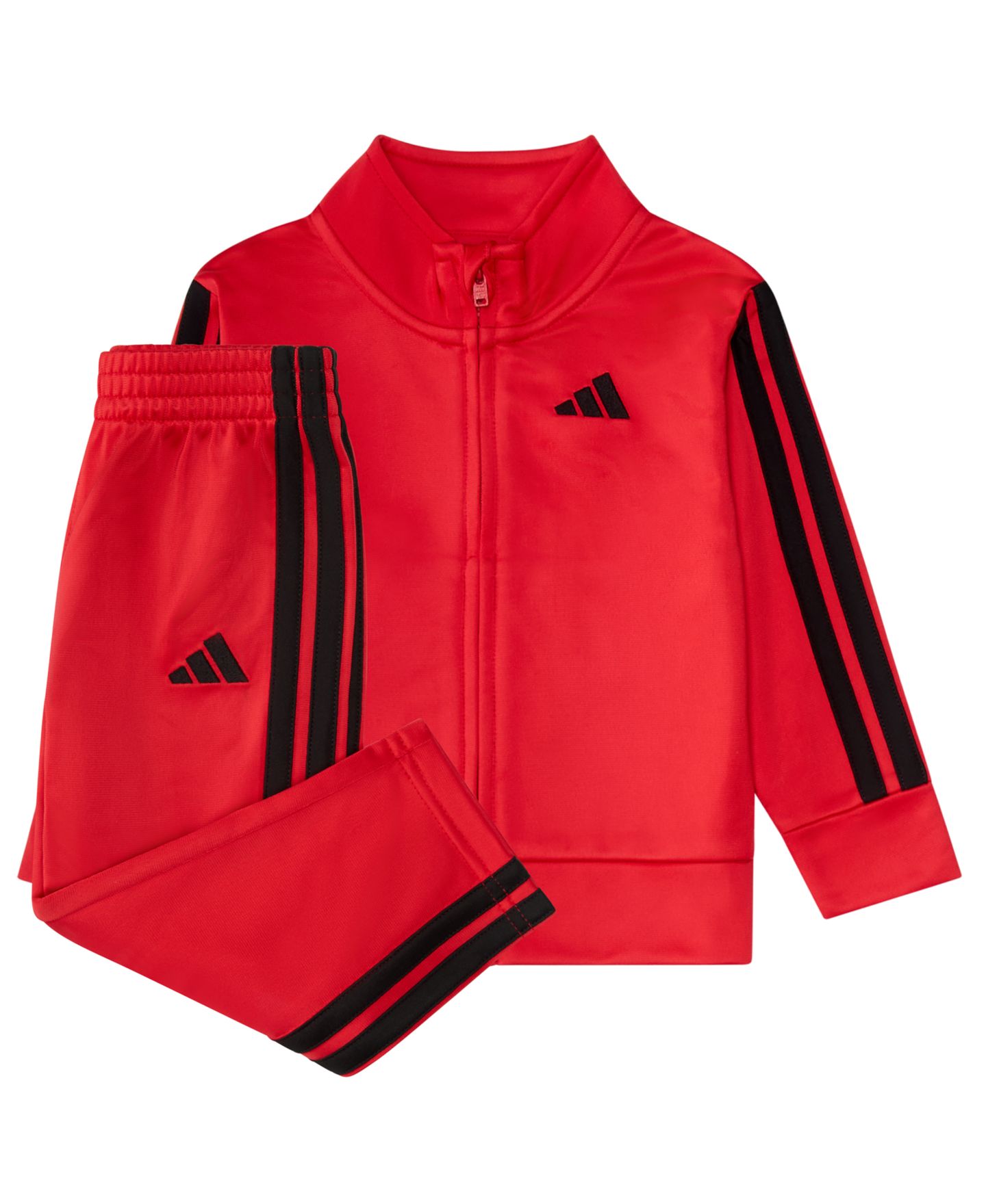 Комплект adidas Stripe Detail Jacket and Joggers, 2-Piece Set для мальчиков-малышей, цвет: Яркий красный — фото 3
