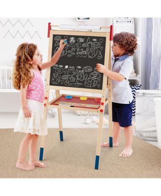 All-in-One Wooden Kid's Art Easel Height Adjustable Paper Roll