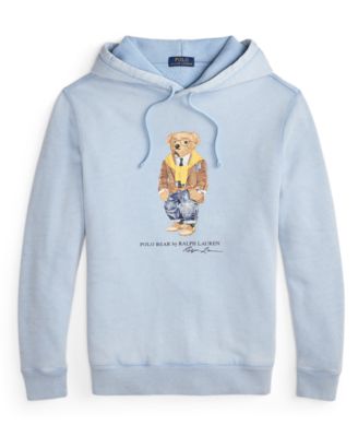 Men's Polo Bear Garment-Dyed Fleece Hoodie Sweatshirt