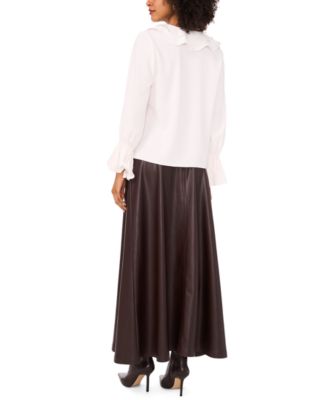 Women's Double Ruffle V-Neck Top