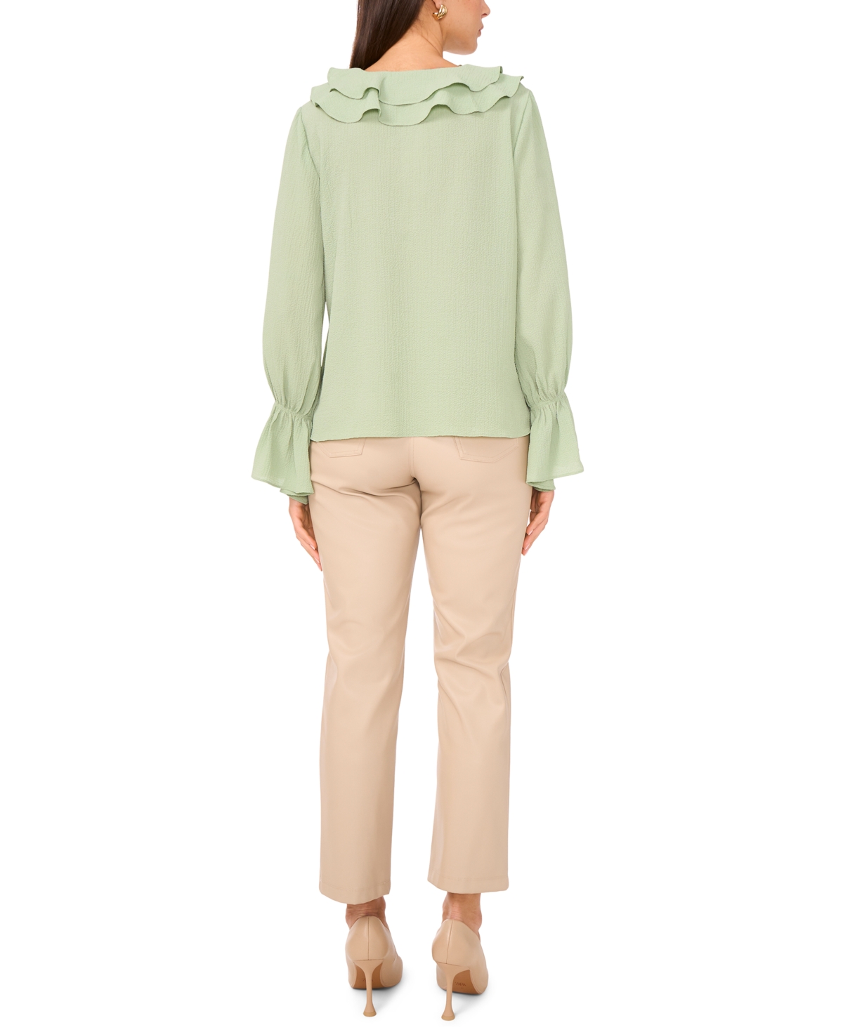 Vince Camuto Women's Double Ruffle V-Neck Top