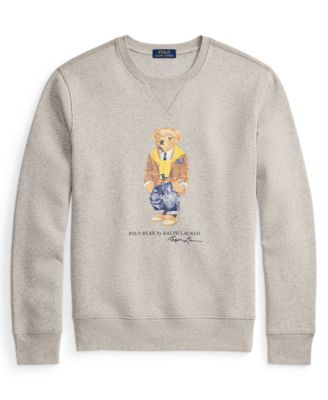 Men's Long-Sleeve Polo Bear Fleece Sweatshirt