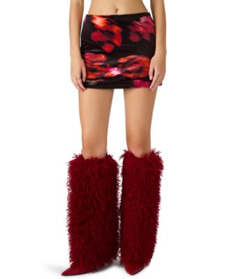 Steve Madden - Women's Cindi Printed Velvet Mini Skirt