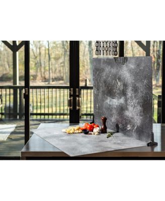Duo Board - Double Sided Backdrop Board Surface Food & Product Photography - Legs Included Made in USA (30 x 40 inches, Grey Chalk/Dark