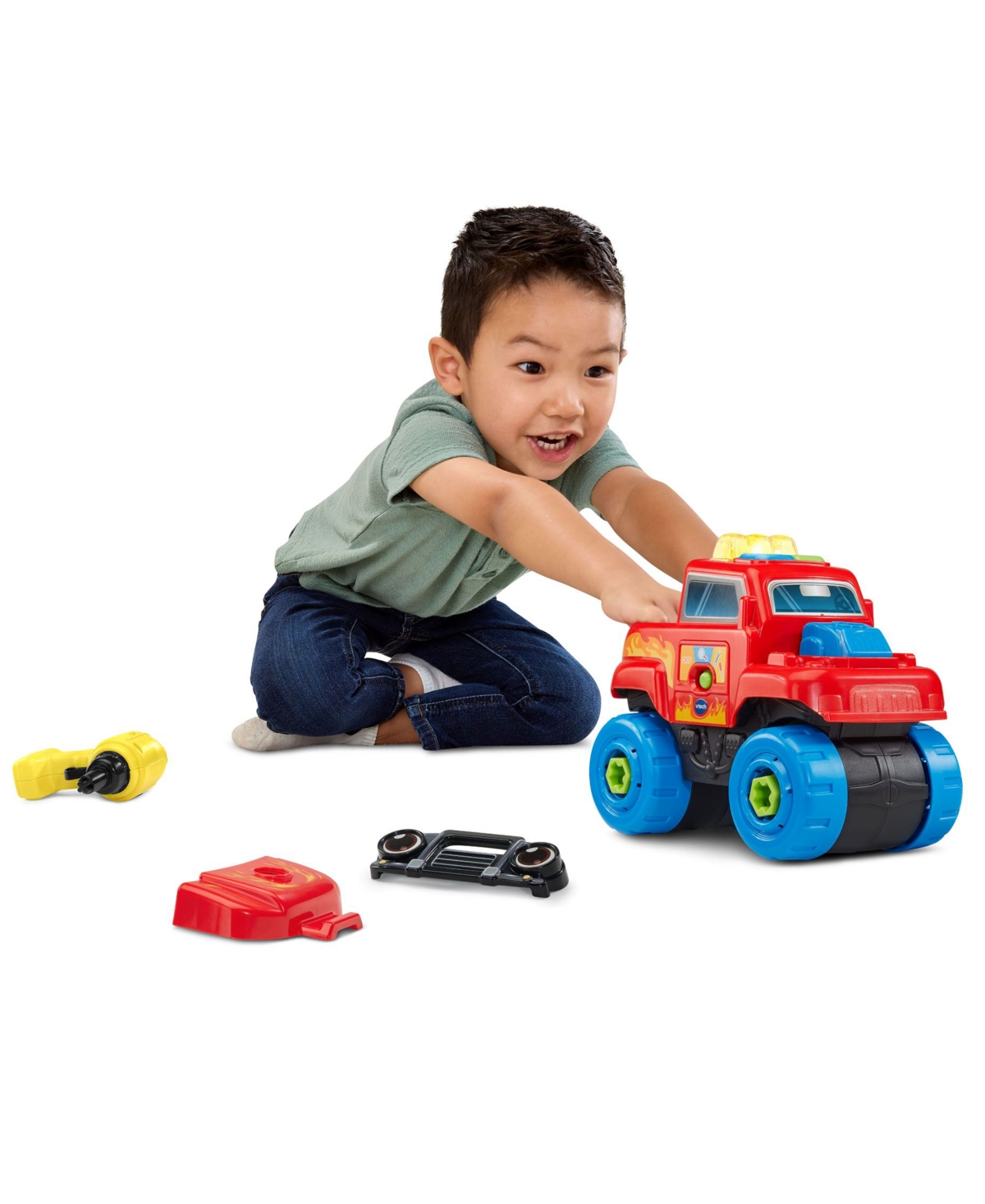Vtech Drill And Learn Monster Truck Toy In Transparent