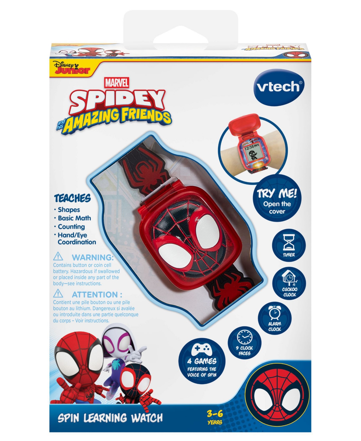 Vtech Spidey And His Amazing Friends Spin Learning Watch In Red