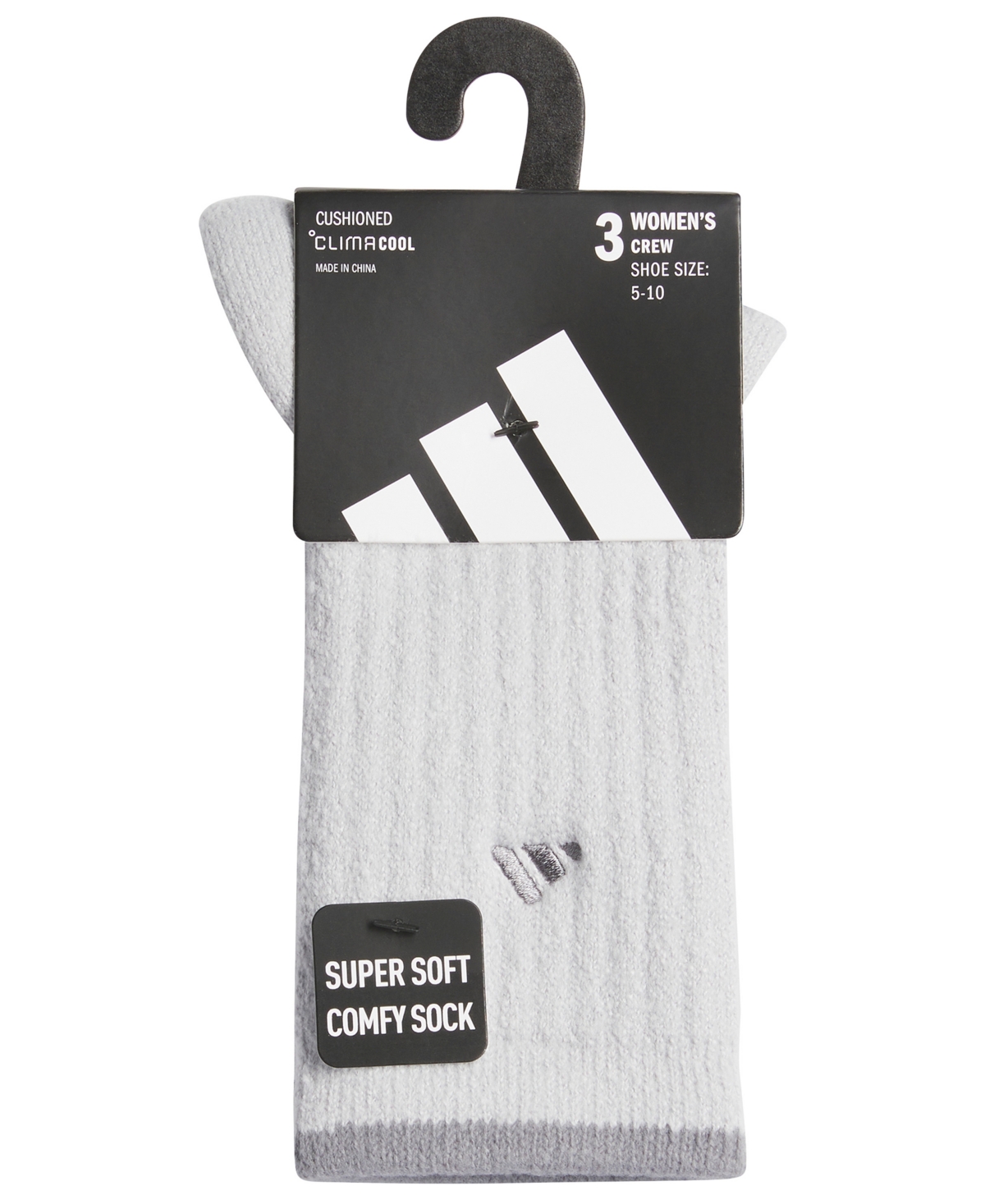 Adidas Originals Women's 3-pack Cushioned Comfort 2.0 Crew Socks In Black