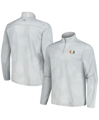 Tommy Bahama - Men's Gray Miami Hurricanes Delray Frond IslandZone Half-Zip Jacket