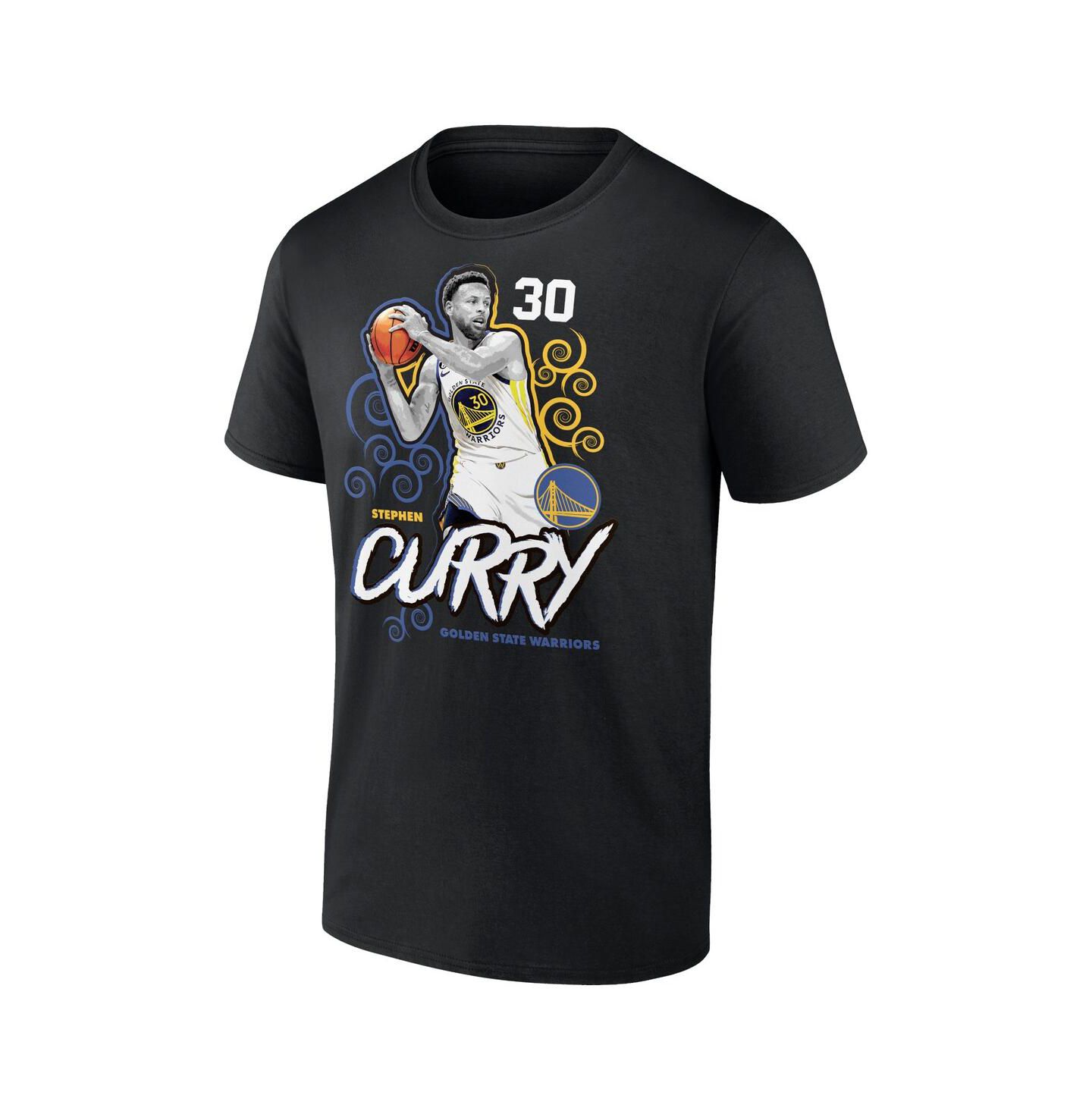 Мужская футболка Fanatics Mto Label Stephen Curry Black Golden State Warriors Competitor — фото 2