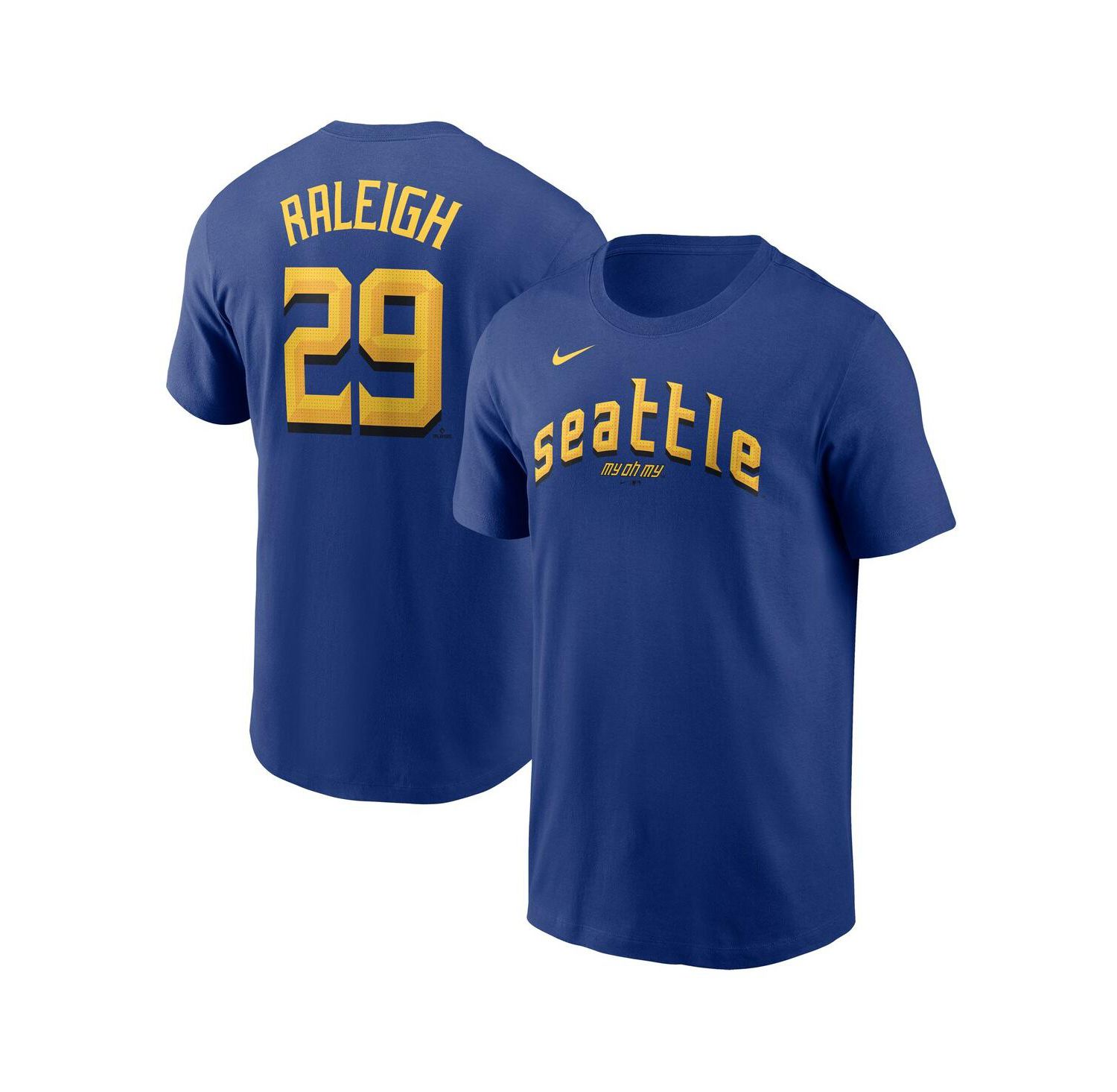 Men's Cal Raleigh Royal Seattle Mariners City Connect Fuse Name & Number T-Shirt