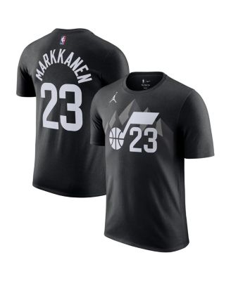 Jordan - Men's Lauri Markkanen Black Utah Jazz Statement Edition Name Number T-Shirt