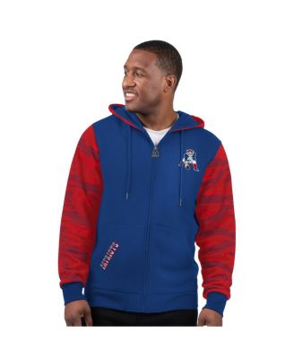 Starter - Men's Navy New England Patriots Thursday Night Gridiron Logo Full-Zip Hoodie