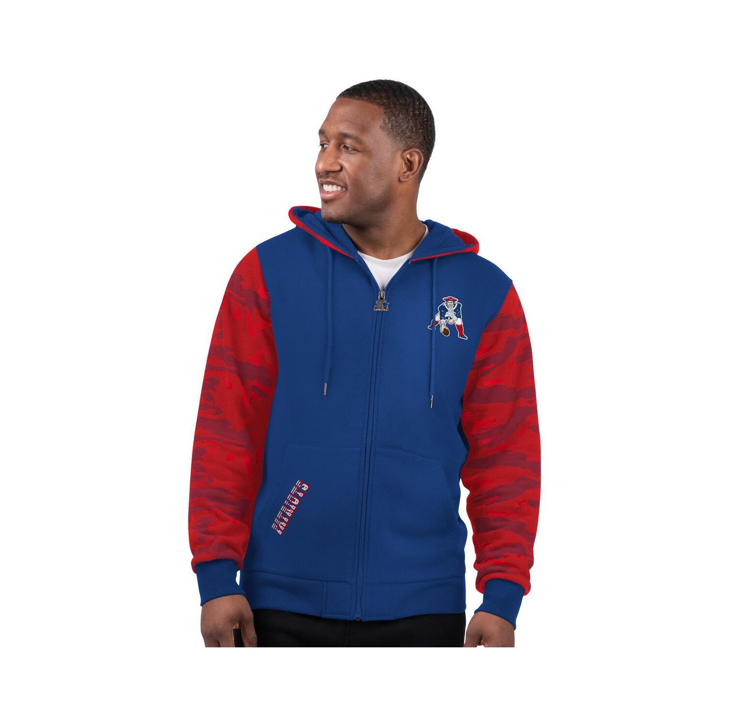 Men's Navy New England Patriots Thursday Night Gridiron Logo Full-Zip Hoodie