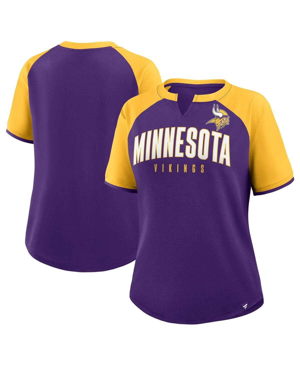 Fanatics Women's Purple/gold Minnesota Vikings Height Advantage T-shirt In Multi