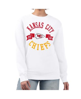 G-III 4Her by Carl Banks - Women's White Kansas City Chiefs Large Team Graphic Fleece Pullover Sweatshirt