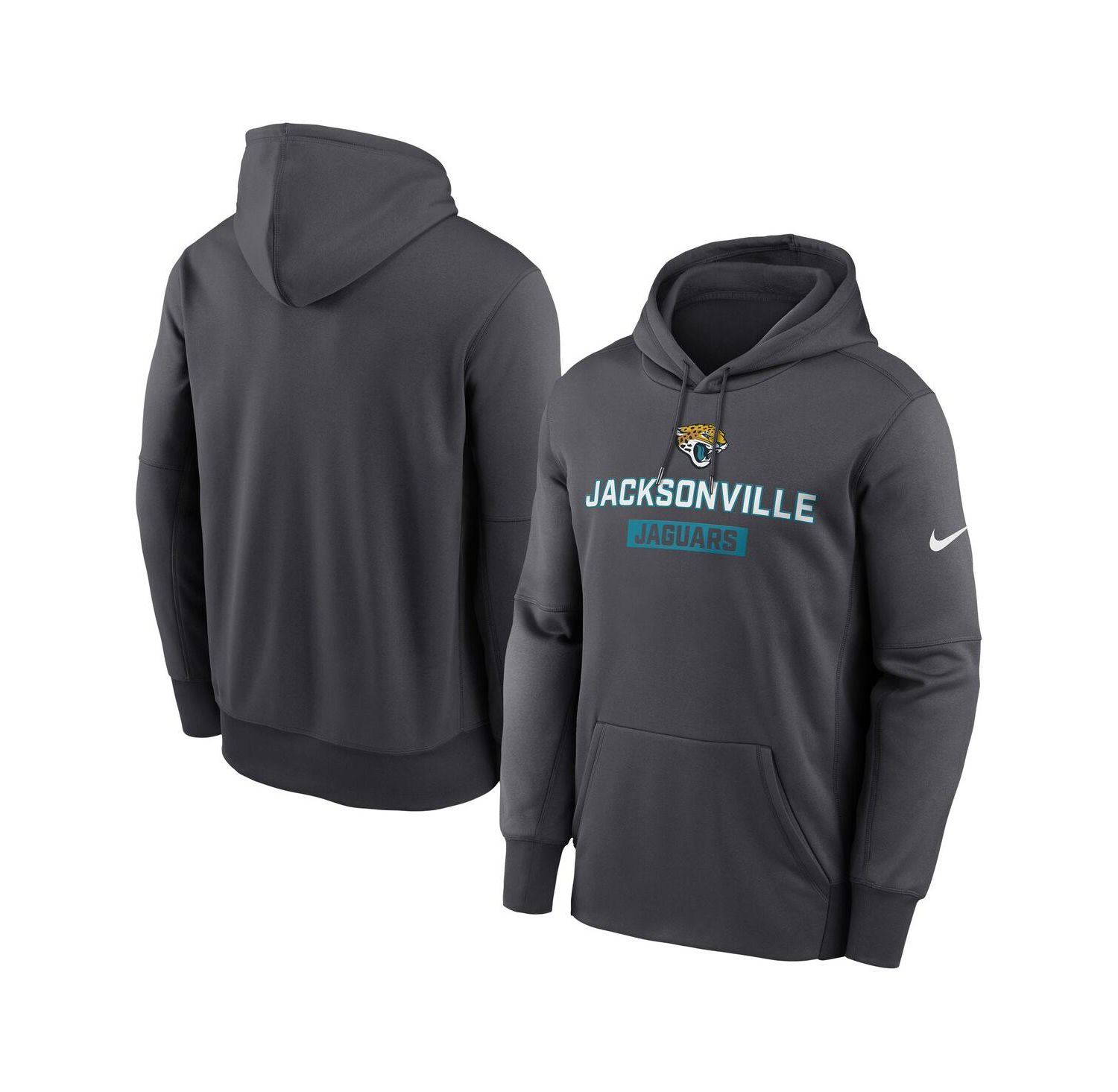 Men's Anthracite Jacksonville Jaguars Toss Sweep Performance Pullover Hoodie