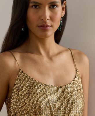 Women's Hatita Sequined Mesh Spaghetti Strap Camisole Top