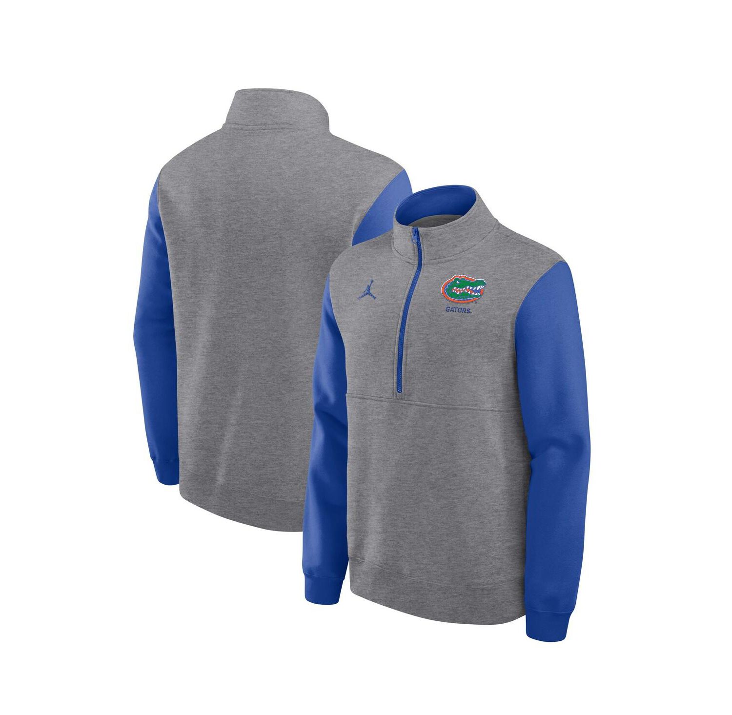 Men's Heather Gray Florida Gators Club Fleece Half-Zip Pullover Hoodie