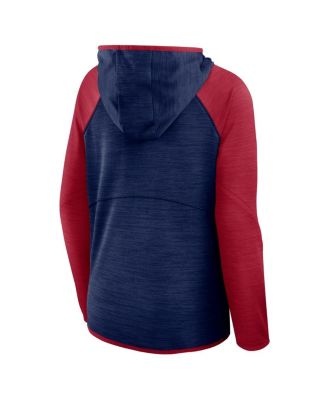 Women's Navy/Red Houston Texans Redzone End Around Pass Raglan Full-Zip Hoodie