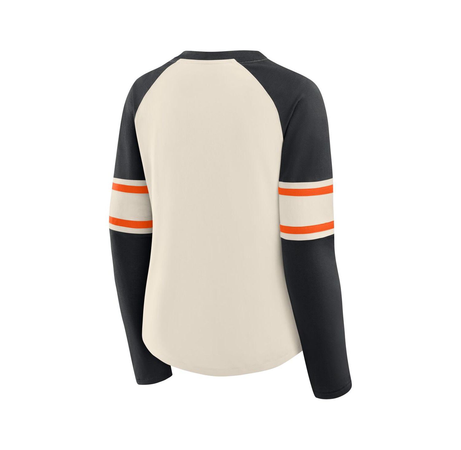Women's Cream/Black Cincinnati Bengals Hometown Gridiron Hero Raglan Lace-Up V-Neck Long Sleeve T-Shirt