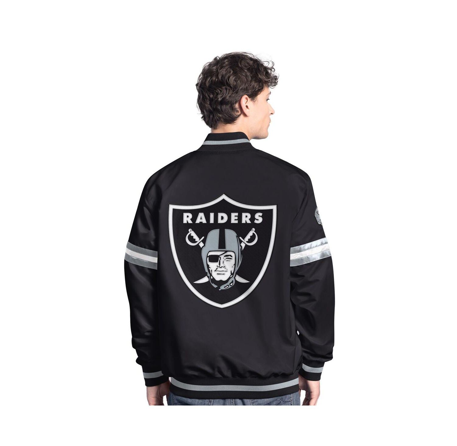 Men's Black Las Vegas Raiders Scout Full-Snap Varsity Jacket