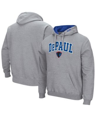 Colosseum - Men's Heather Gray DePaul Blue Demons Arch Logo 3.0 Pullover Hoodie