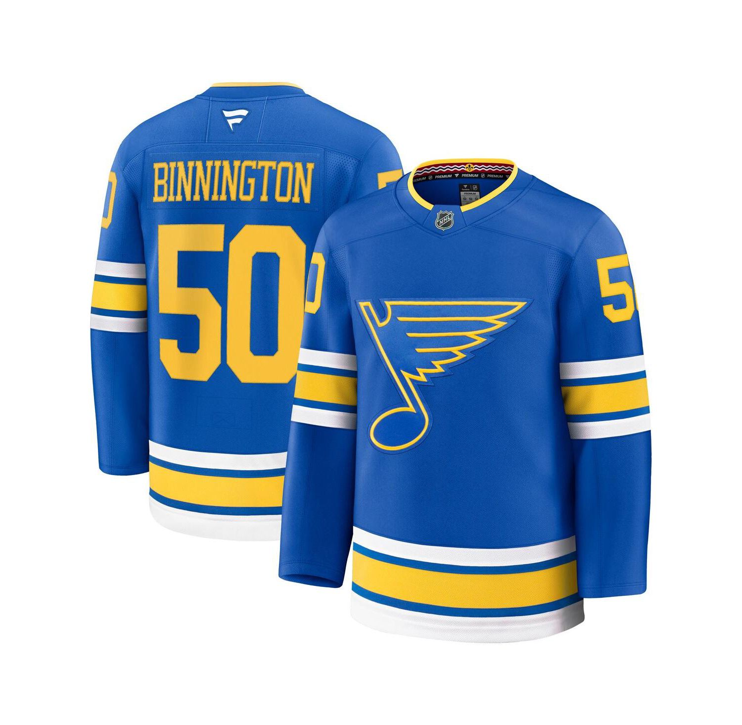 Men's Binnington Blue St. Louis Blues Home Premium Player Jersey