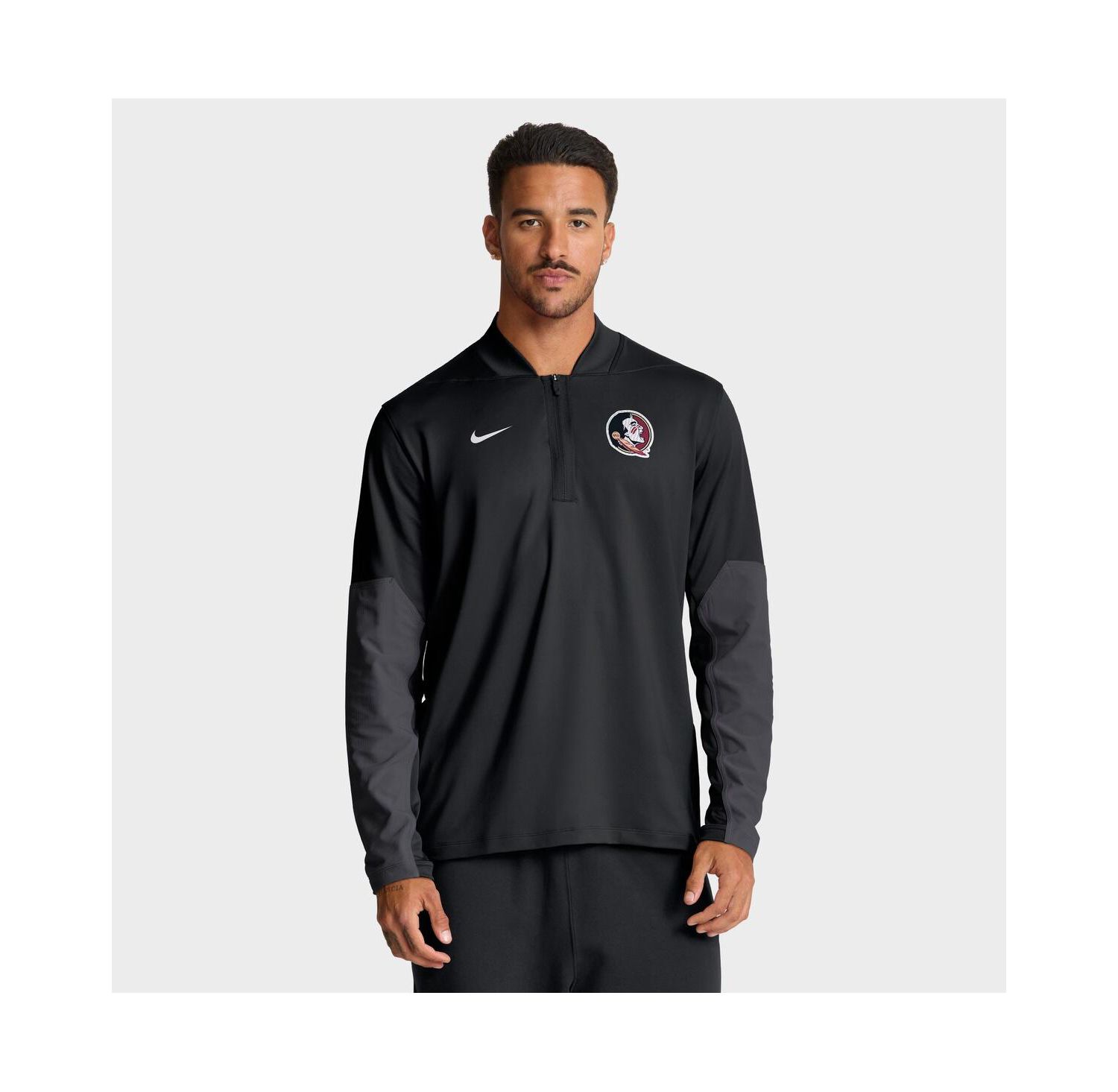 Men's Black Florida State Seminoles One Goal Performance Half-Zip Pullover Hoodie
