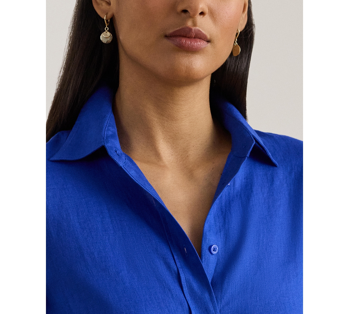 Ralph Lauren 100% Linen Shirt In Blue