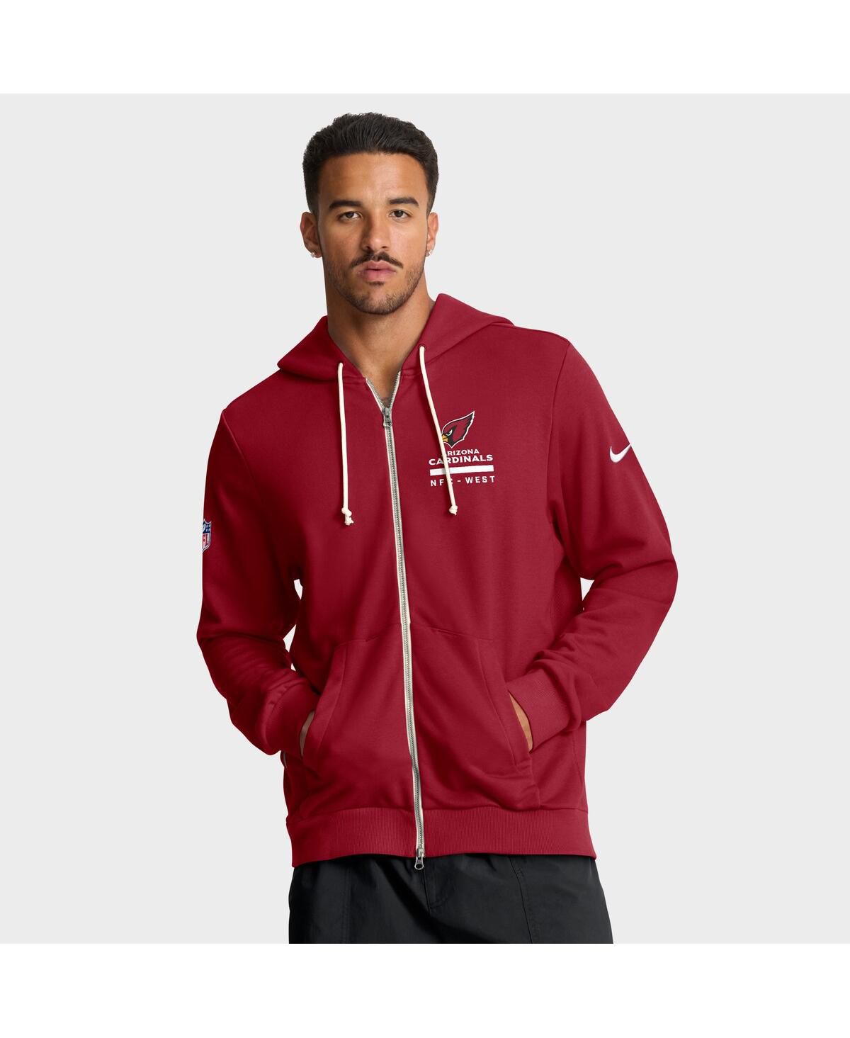 Мужская толстовка Cardinal Arizona Cardinals Sideline Standard Issue Utility Player Dri-FIT с капюшоном на молнии
